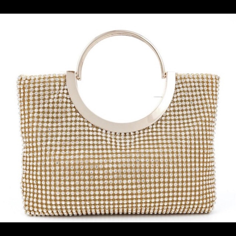 Gold handle messenger bag